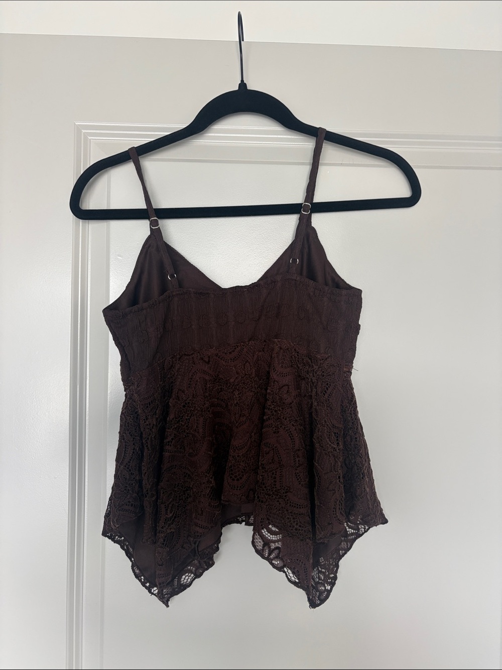 Brown Lace Spaghetti Strap Tank Top - Women's - Picture 2 of 3